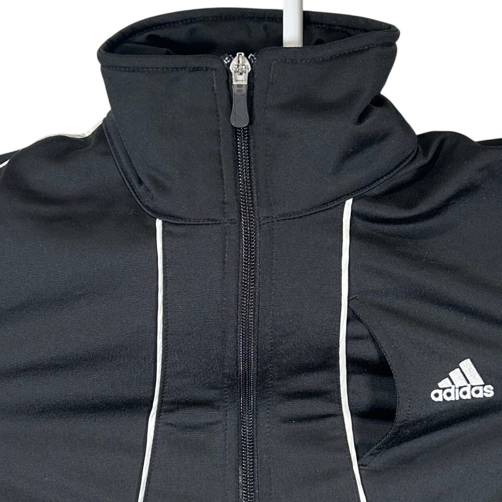 Adidas Kids Black Full Zip Track Jacket White Piping Size‎ Medium